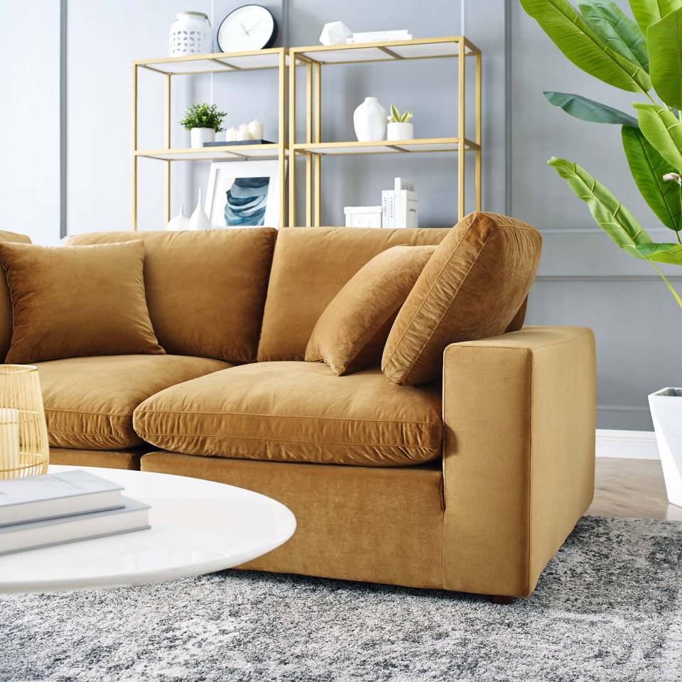 Modway Commix Down Filled Overstuffed Performance Velvet Loveseat - EEI-4816 | Loveseats | Modishstore - 8