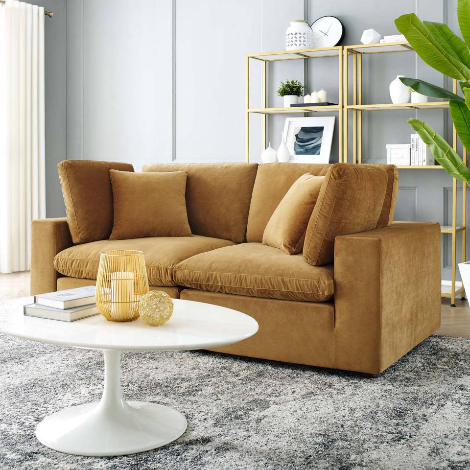Modway Commix Down Filled Overstuffed Performance Velvet Loveseat - EEI-4816 | Loveseats | Modishstore - 1