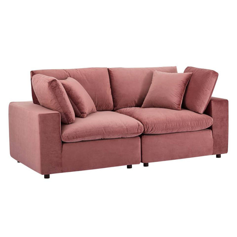 Modway Commix Down Filled Overstuffed Performance Velvet Loveseat - EEI-4816 | Loveseats | Modishstore - 9