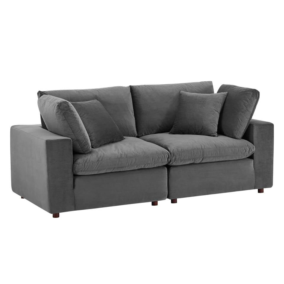 Modway Commix Down Filled Overstuffed Performance Velvet Loveseat - EEI-4816 | Loveseats | Modishstore - 11