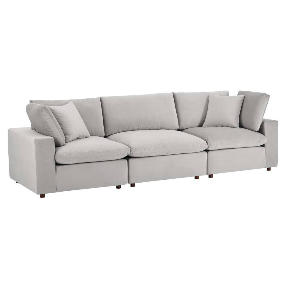 Modway Commix Down Filled Overstuffed Performance Velvet 3-Seater Sofa - EEI-4817 | Sofas | Modishstore - 13