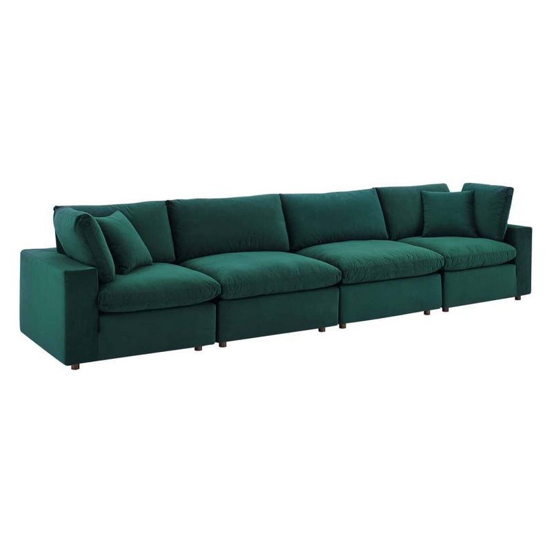 Modway Commix Down Filled Overstuffed Performance Velvet 4-Seater Sofa - EEI-4819 | Sofas | Modishstore - 12