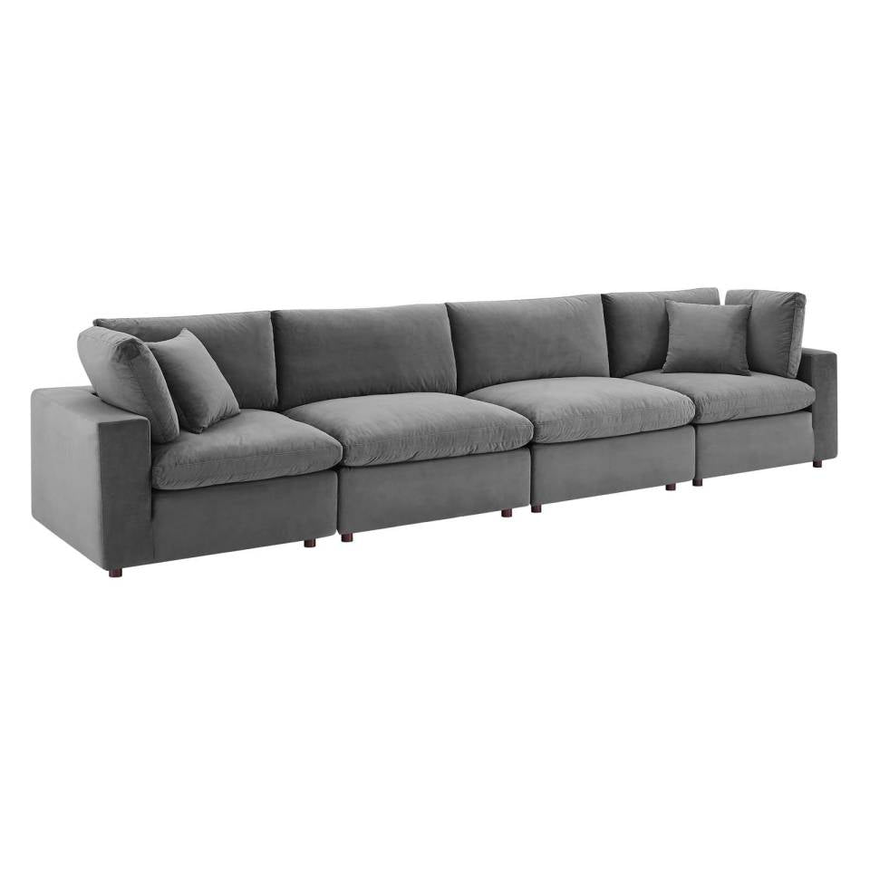 Modway Commix Down Filled Overstuffed Performance Velvet 4-Seater Sofa - EEI-4819 | Sofas | Modishstore - 13