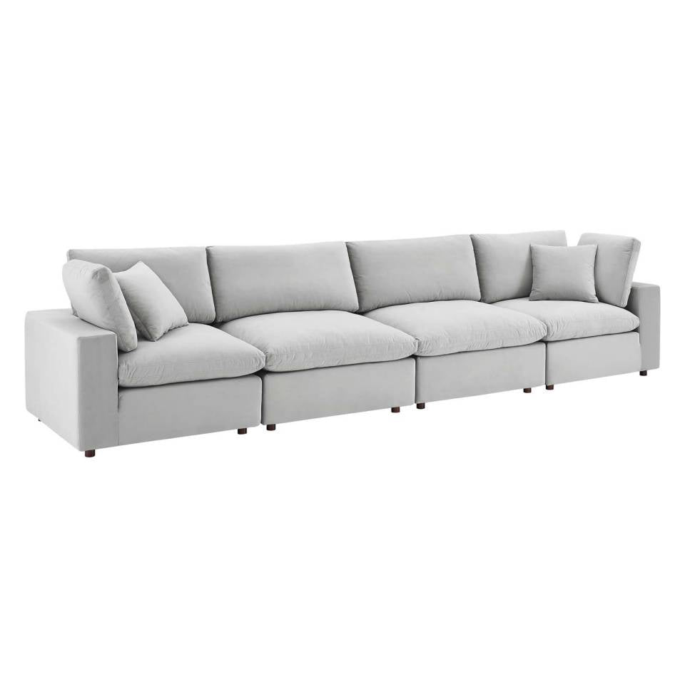 Modway Commix Down Filled Overstuffed Performance Velvet 4-Seater Sofa - EEI-4819 | Sofas | Modishstore - 14
