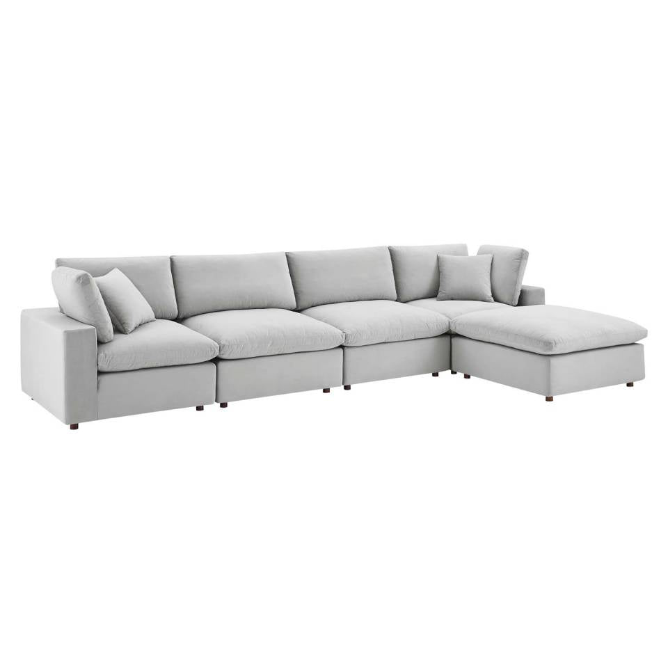 Modway Commix Down Filled Overstuffed Performance Velvet 5-Piece Sectional Sofa - EEI-4820 | Sectional | Modishstore - 16