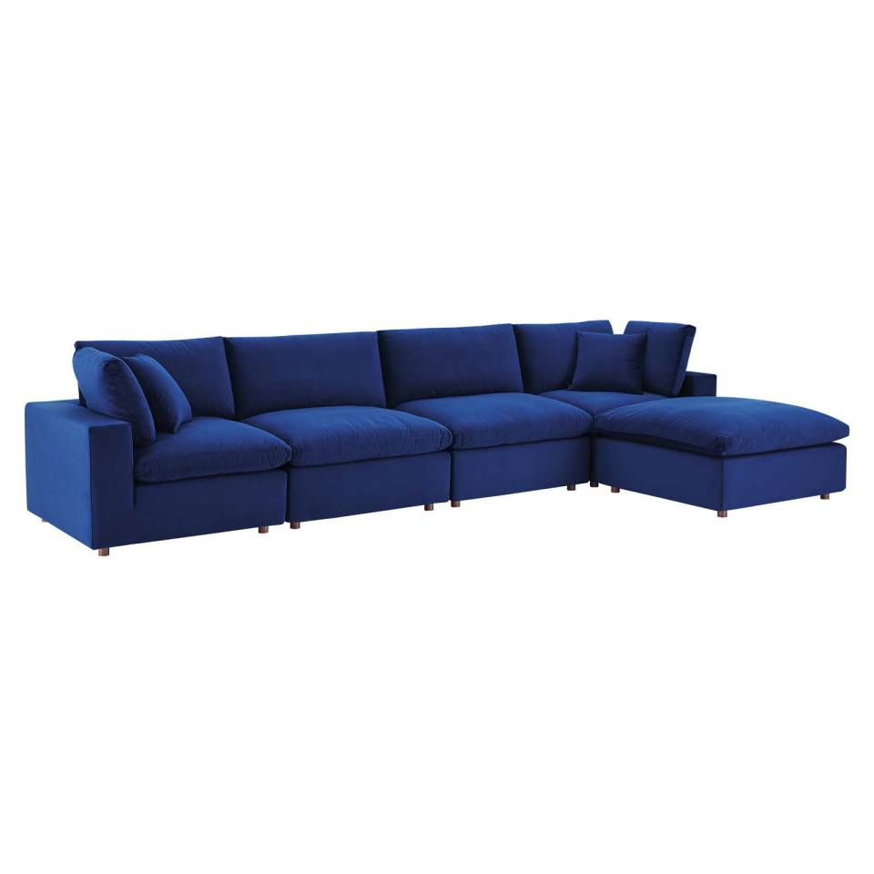 Modway Commix Down Filled Overstuffed Performance Velvet 5-Piece Sectional Sofa - EEI-4820 | Sectional | Modishstore - 17
