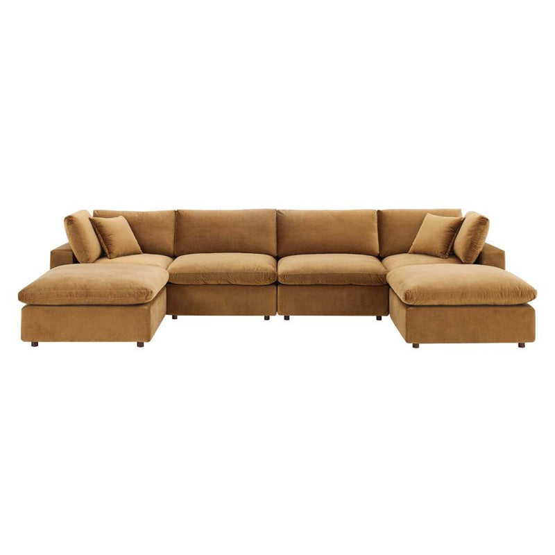 Modway Commix Down Filled Overstuffed Performance Velvet 6-Piece Sectional Sofa - EEI-4821 | Sofa Set | Modishstore - 3