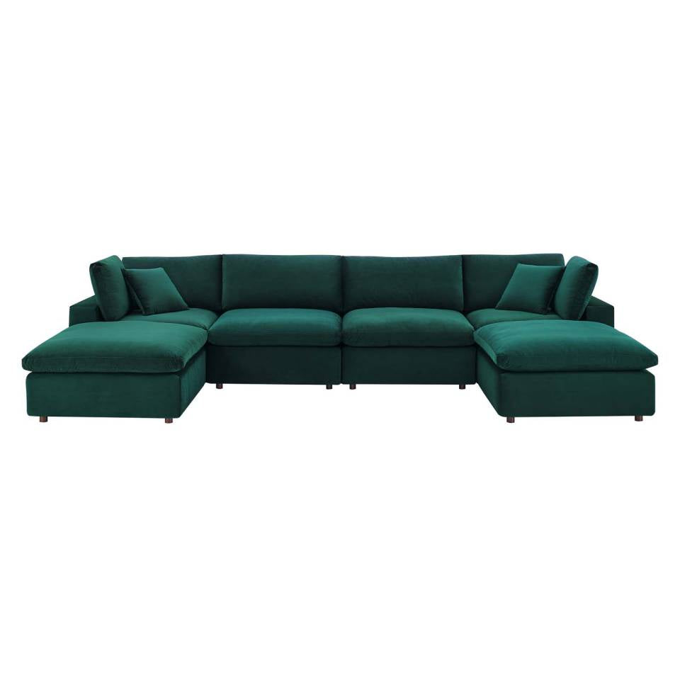 Modway Commix Down Filled Overstuffed Performance Velvet 6-Piece Sectional Sofa - EEI-4821 | Sofa Set | Modishstore - 15