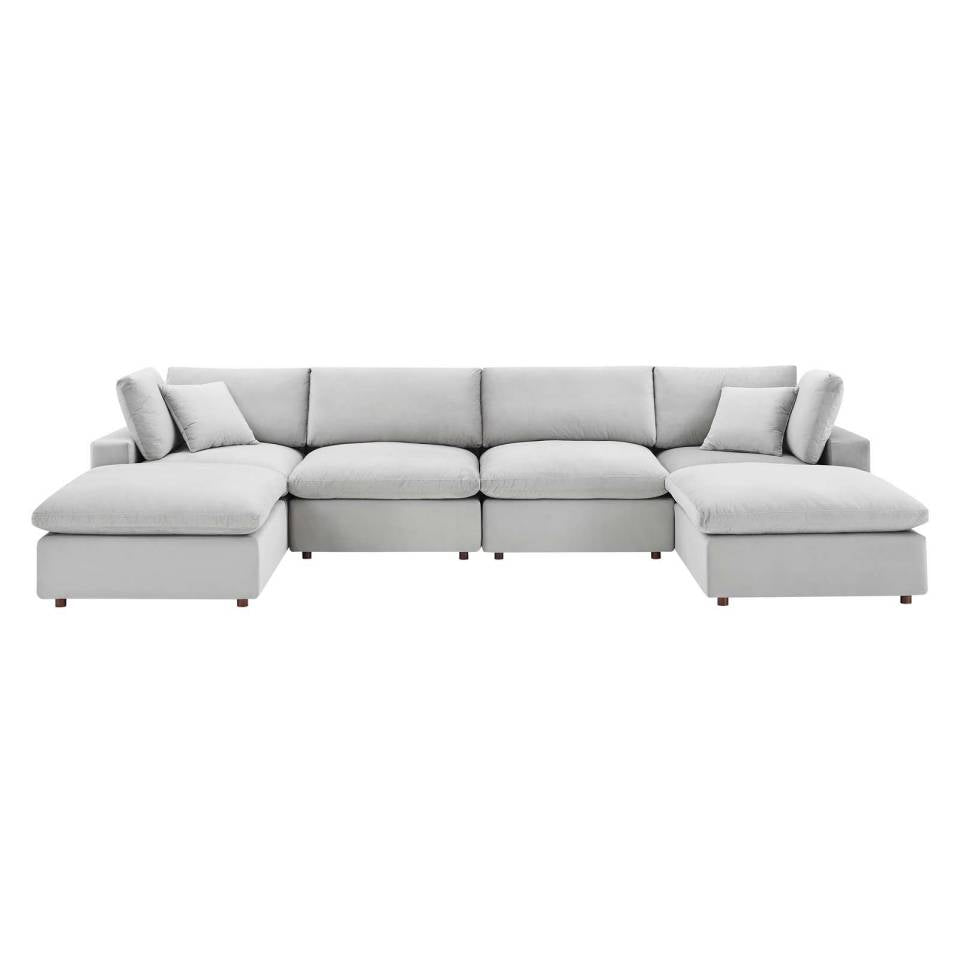 Modway Commix Down Filled Overstuffed Performance Velvet 6-Piece Sectional Sofa - EEI-4821 | Sofa Set | Modishstore - 17
