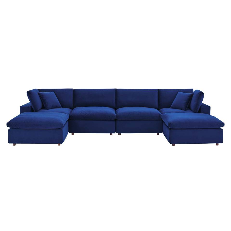 Modway Commix Down Filled Overstuffed Performance Velvet 6-Piece Sectional Sofa - EEI-4821 | Sofa Set | Modishstore - 18