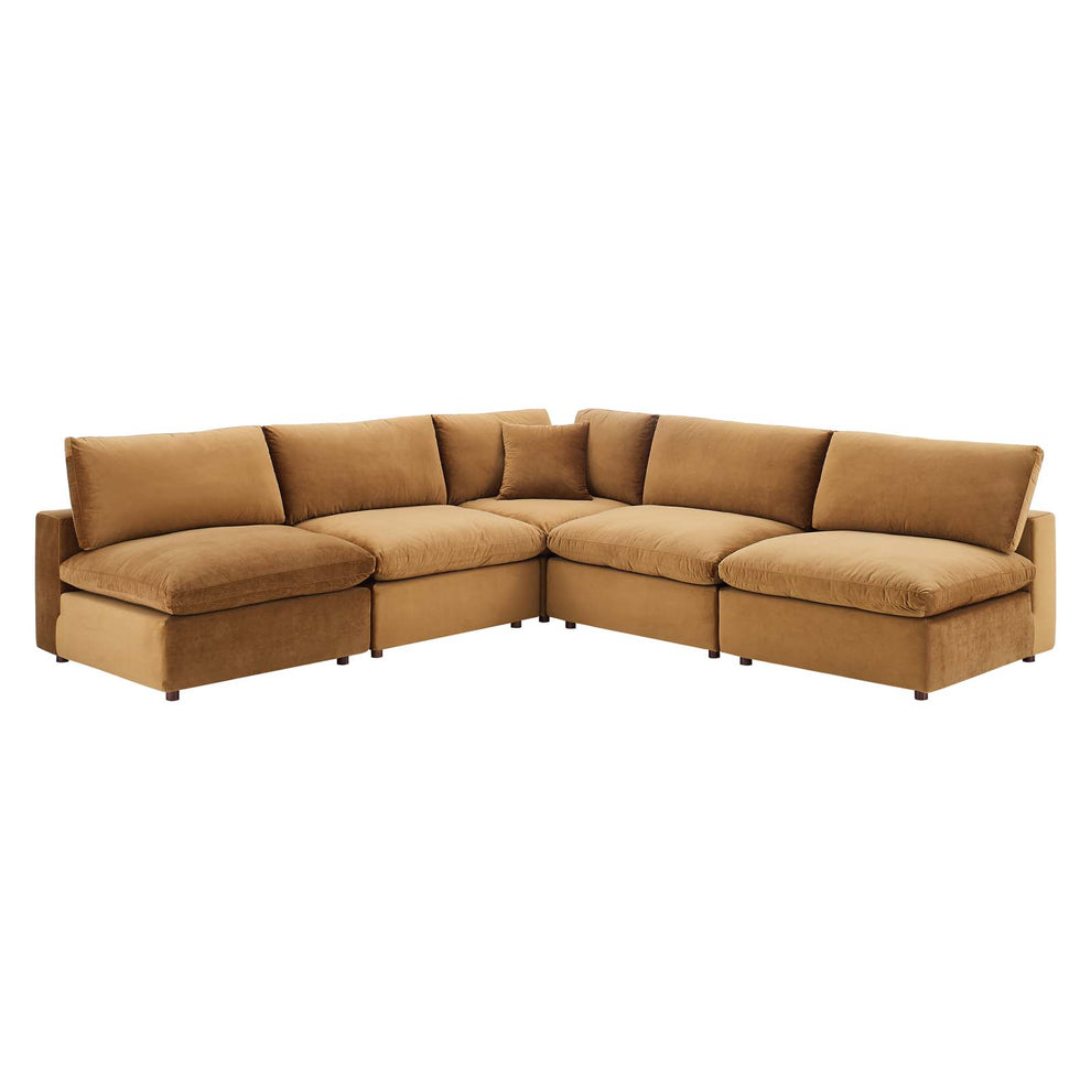 Modway Commix Down Filled Overstuffed Performance Velvet 5-Piece Sectional Sofa - EEI-4822 | Sectional | Modishstore - 2