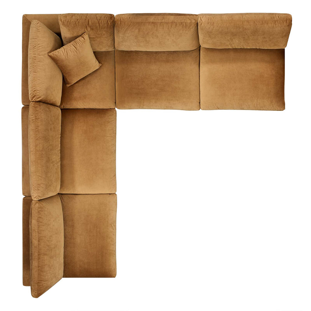 Modway Commix Down Filled Overstuffed Performance Velvet 5-Piece Sectional Sofa - EEI-4822 | Sectional | Modishstore - 3