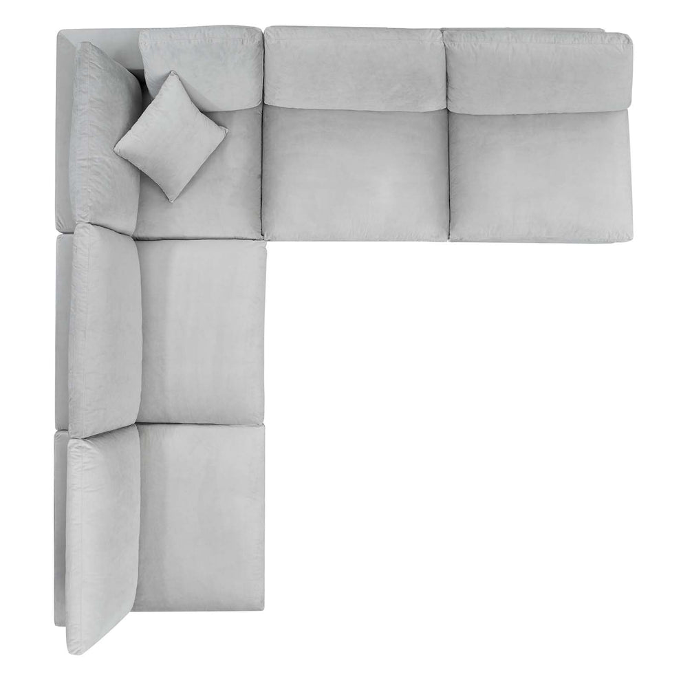 Modway Commix Down Filled Overstuffed Performance Velvet 5-Piece Sectional Sofa - EEI-4822 | Sectional | Modishstore - 31