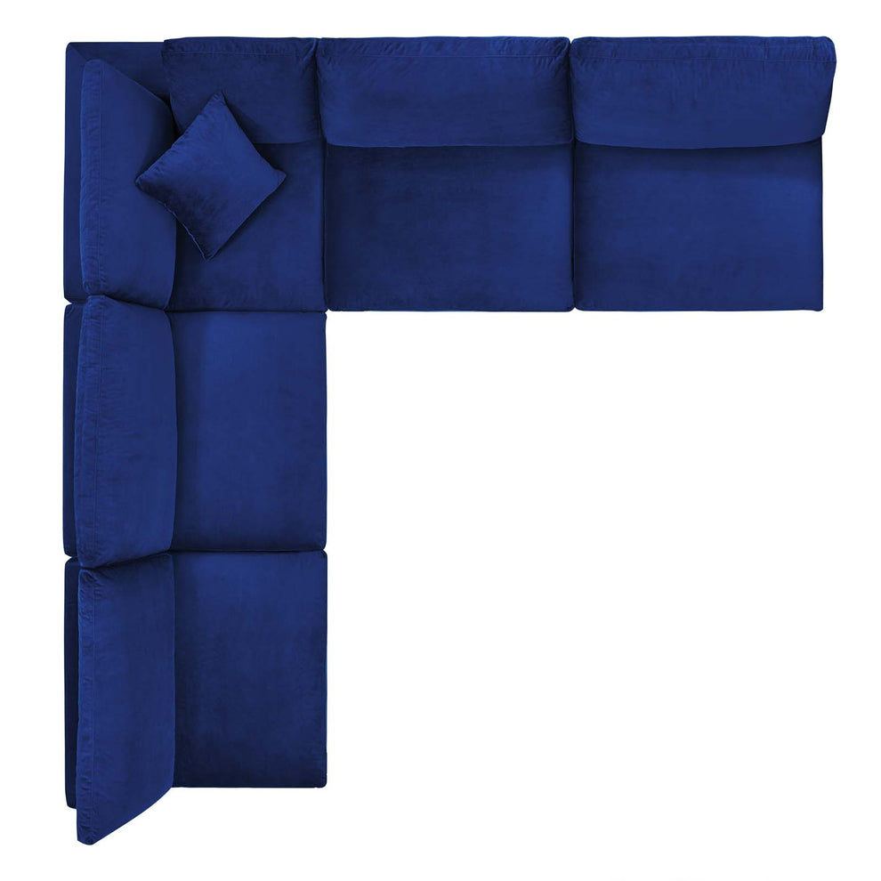 Modway Commix Down Filled Overstuffed Performance Velvet 5-Piece Sectional Sofa - EEI-4822 | Sectional | Modishstore - 38