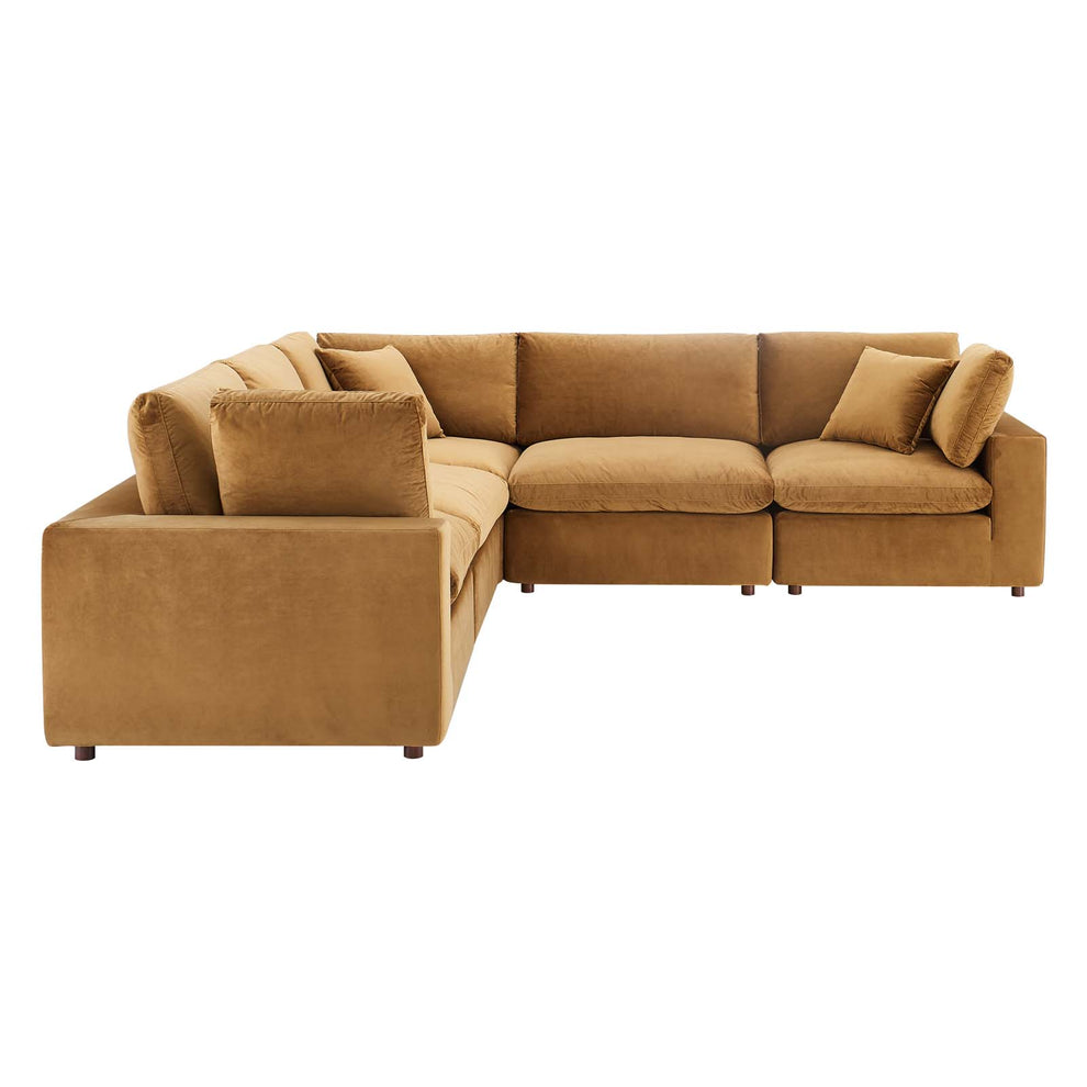 Modway Commix Down Filled Overstuffed Performance Velvet 5-Piece Sectional Sofa - EEI-4823 | Sectional | Modishstore - 3