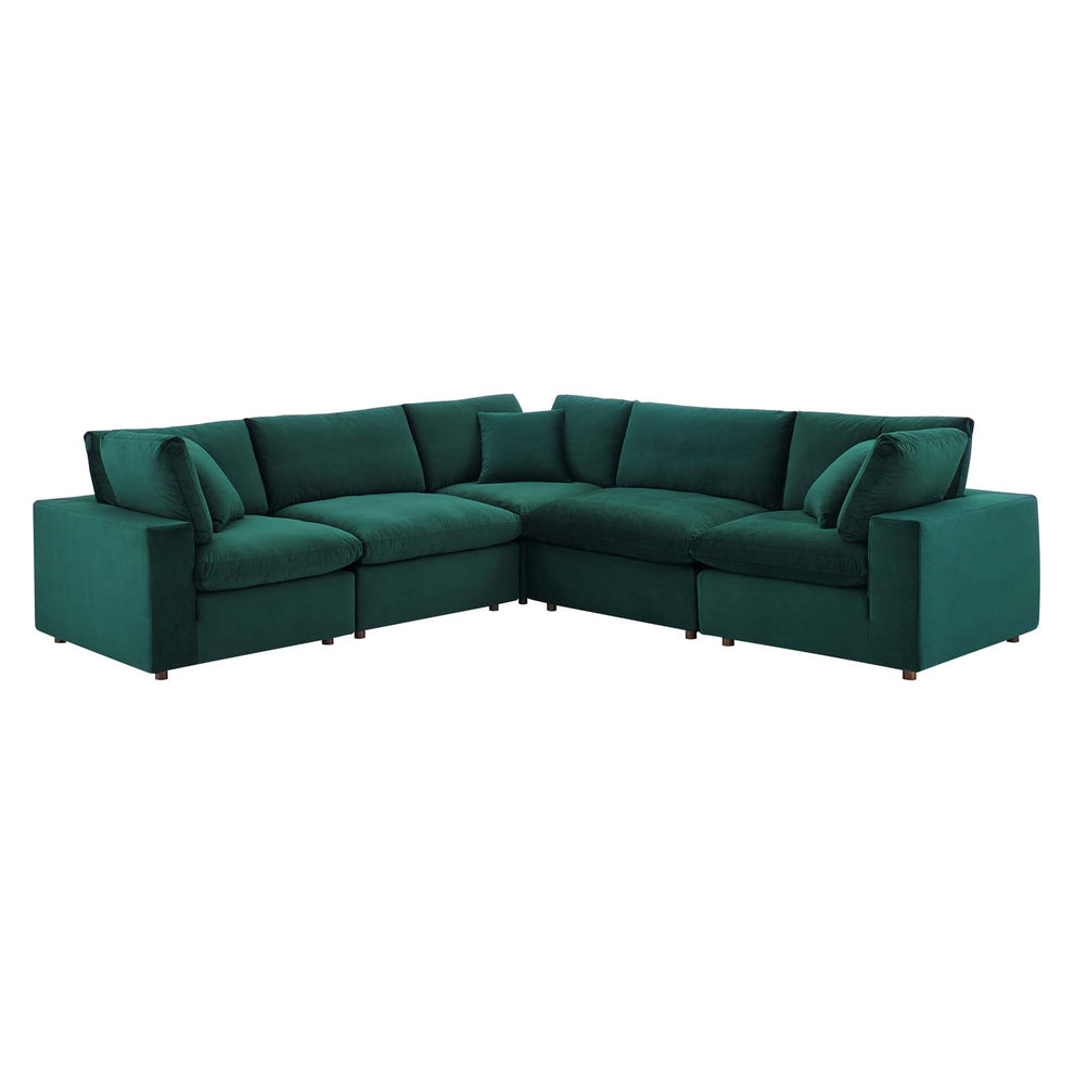 Modway Commix Down Filled Overstuffed Performance Velvet 5-Piece Sectional Sofa - EEI-4823 | Sectional | Modishstore - 10