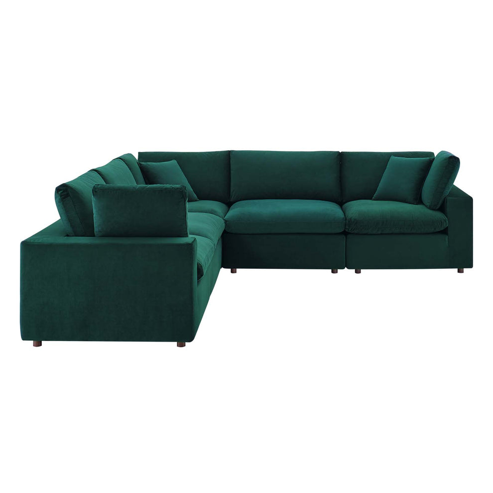 Modway Commix Down Filled Overstuffed Performance Velvet 5-Piece Sectional Sofa - EEI-4823 | Sectional | Modishstore - 11