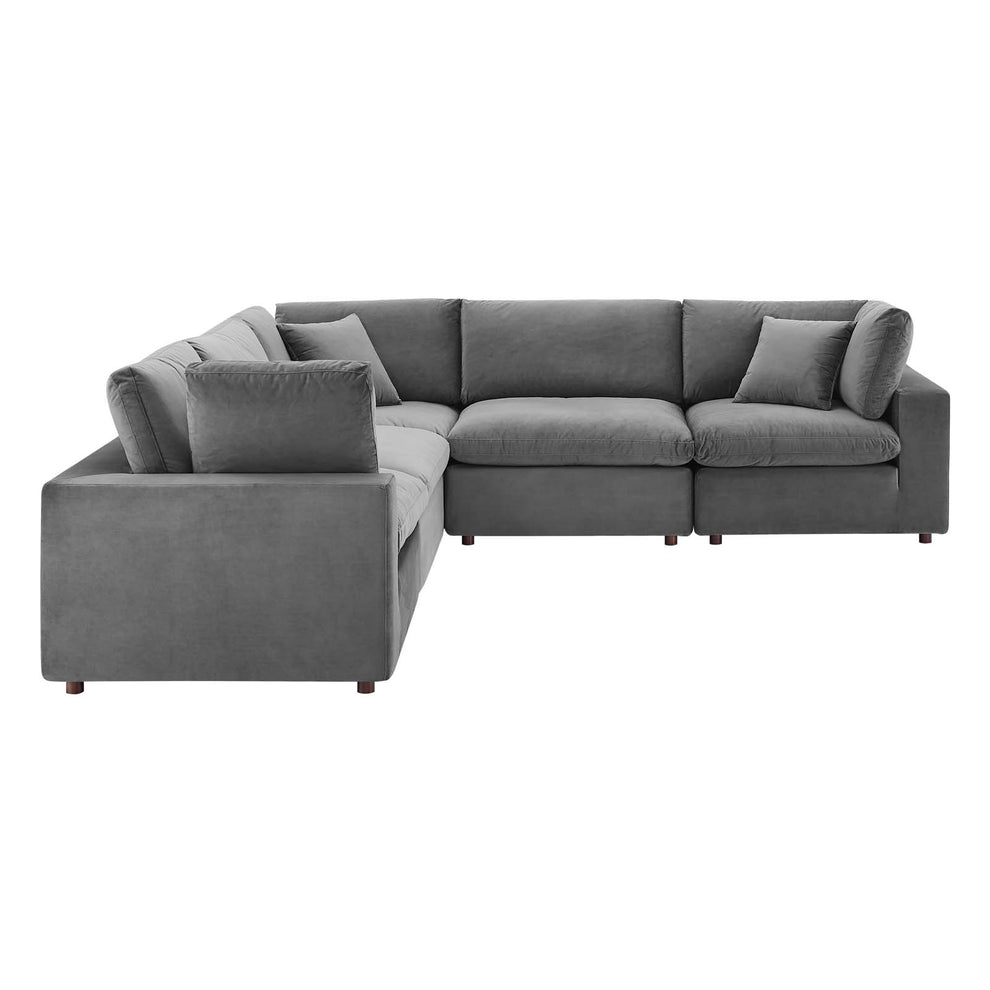 Modway Commix Down Filled Overstuffed Performance Velvet 5-Piece Sectional Sofa - EEI-4823 | Sectional | Modishstore - 15