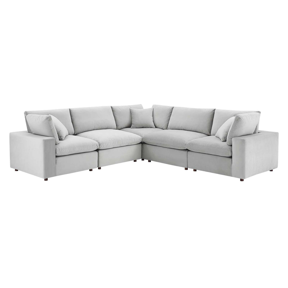 Modway Commix Down Filled Overstuffed Performance Velvet 5-Piece Sectional Sofa - EEI-4823 | Sectional | Modishstore - 18