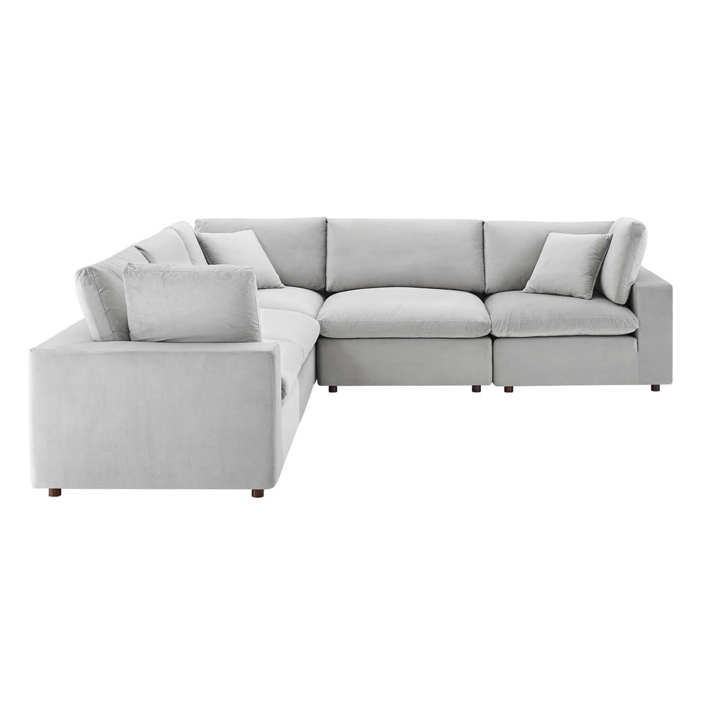 Modway Commix Down Filled Overstuffed Performance Velvet 5-Piece Sectional Sofa - EEI-4823 | Sectional | Modishstore - 19