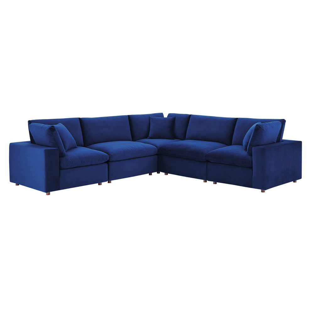 Modway Commix Down Filled Overstuffed Performance Velvet 5-Piece Sectional Sofa - EEI-4823 | Sectional | Modishstore - 23