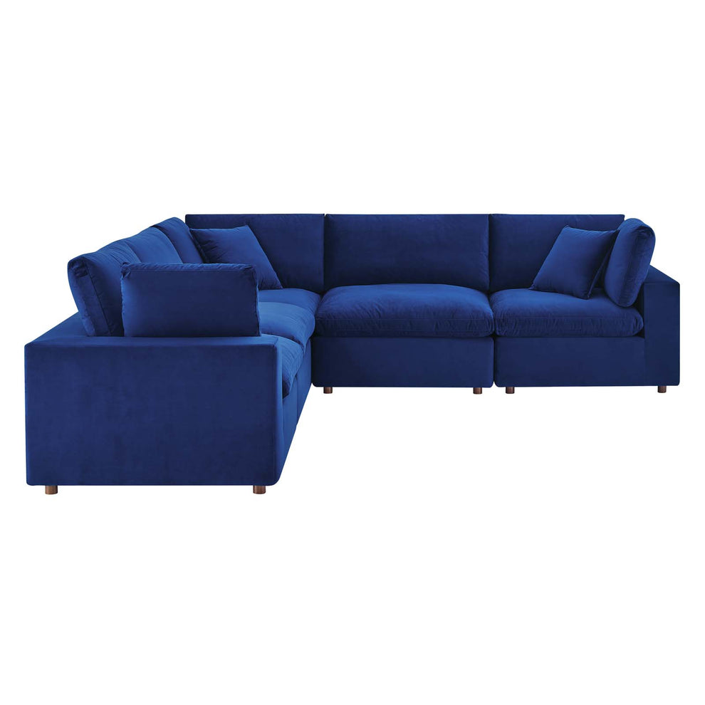 Modway Commix Down Filled Overstuffed Performance Velvet 5-Piece Sectional Sofa - EEI-4823 | Sectional | Modishstore - 24