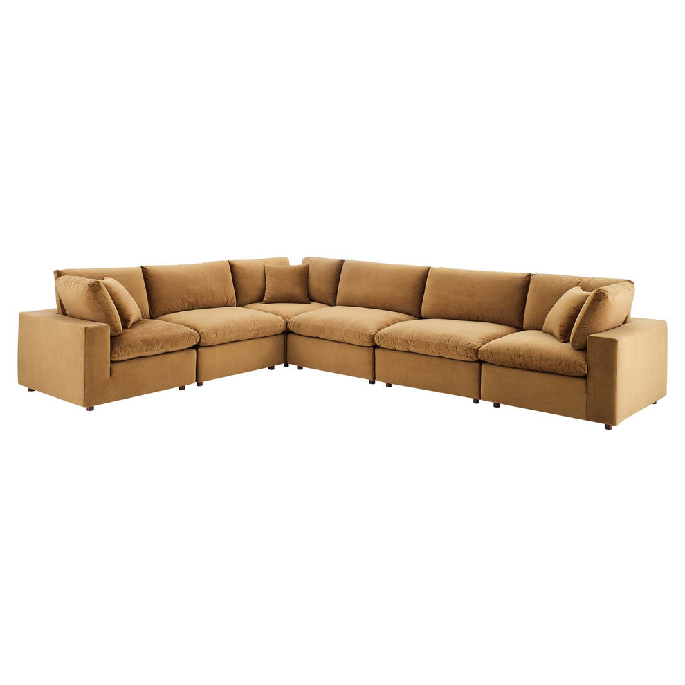 Commix Down Filled Overstuffed Performance Velvet 6-Piece Sectional Sofa By Modway - EEI-4824 | Sectional | Modishstore - 2
