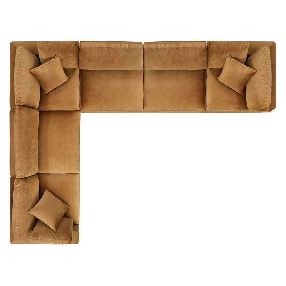 Commix Down Filled Overstuffed Performance Velvet 6-Piece Sectional Sofa By Modway - EEI-4824 | Sectional | Modishstore - 3