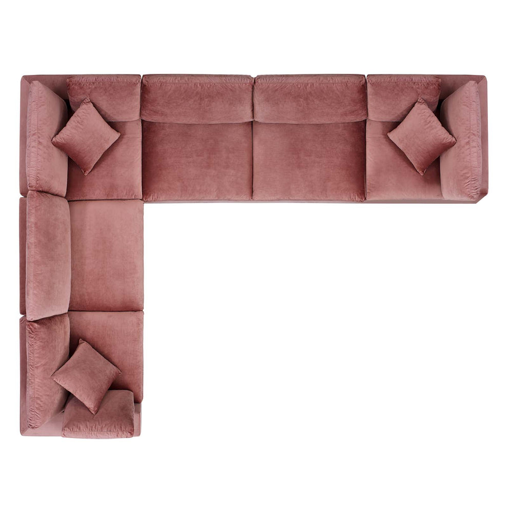 Commix Down Filled Overstuffed Performance Velvet 6-Piece Sectional Sofa By Modway - EEI-4824 | Sectional | Modishstore - 8
