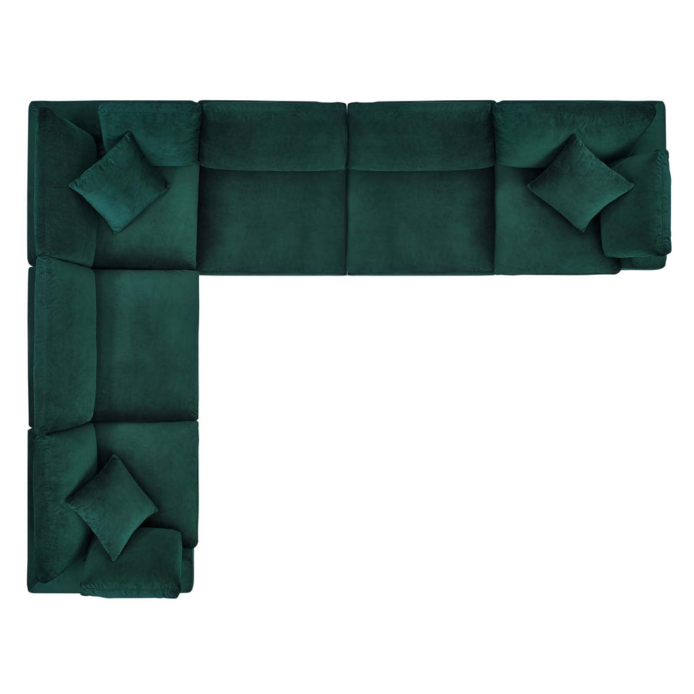Commix Down Filled Overstuffed Performance Velvet 6-Piece Sectional Sofa By Modway - EEI-4824 | Sectional | Modishstore - 13