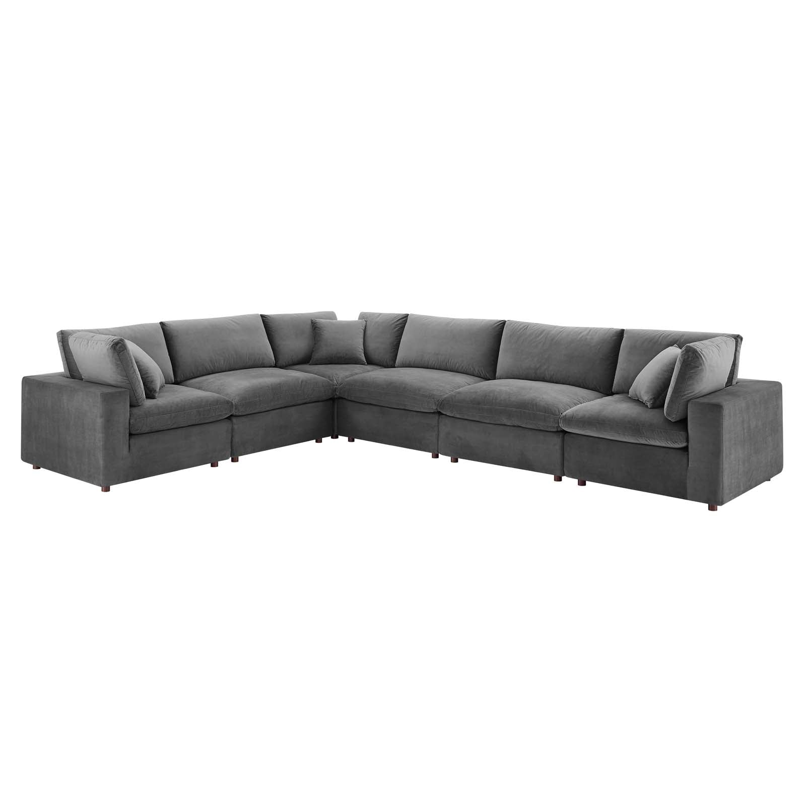 Commix Down Filled Overstuffed Performance Velvet 6-Piece Sectional Sofa By Modway | Sofas | Modishstore-17