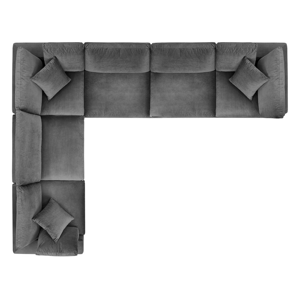 Commix Down Filled Overstuffed Performance Velvet 6-Piece Sectional Sofa By Modway - EEI-4824 | Sectional | Modishstore - 18