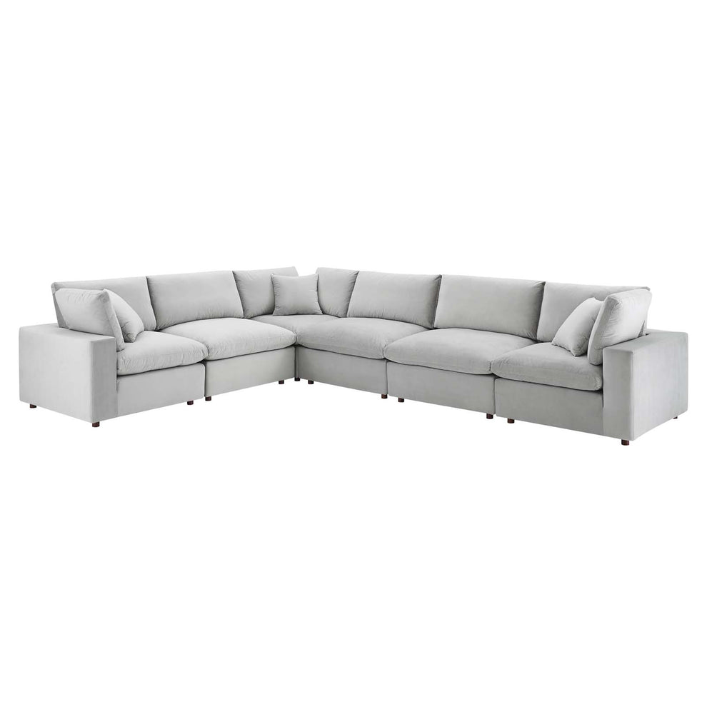 Commix Down Filled Overstuffed Performance Velvet 6-Piece Sectional Sofa By Modway - EEI-4824 | Sectional | Modishstore - 22