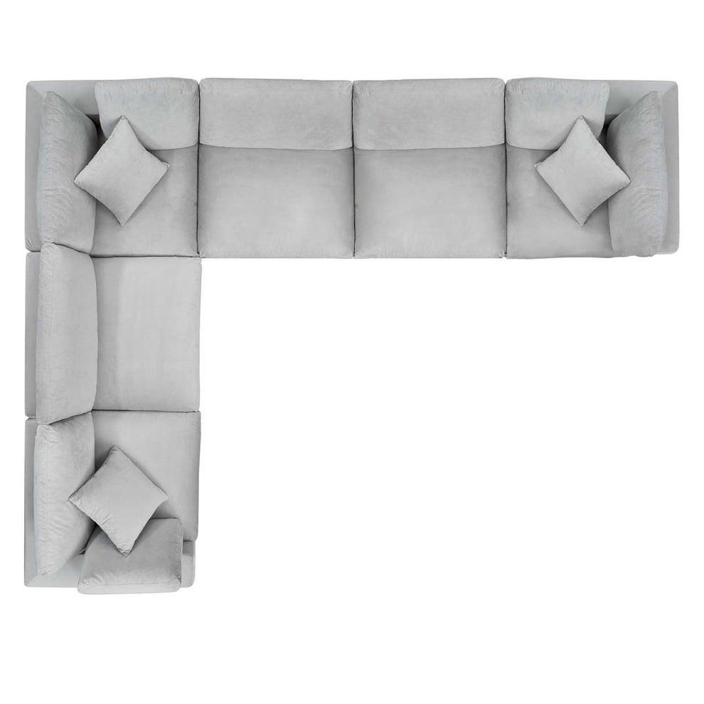 Commix Down Filled Overstuffed Performance Velvet 6-Piece Sectional Sofa By Modway - EEI-4824 | Sectional | Modishstore - 23