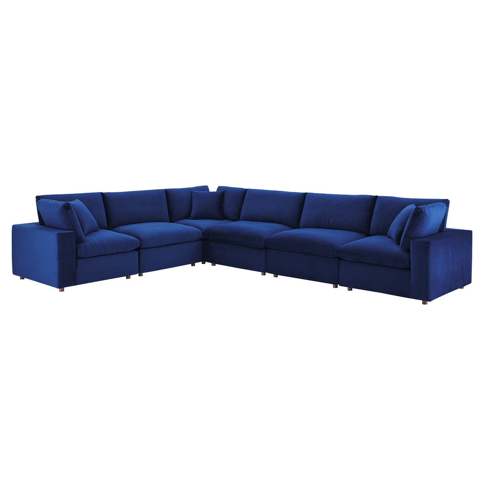 Commix Down Filled Overstuffed Performance Velvet 6-Piece Sectional Sofa By Modway - EEI-4824 | Sectional | Modishstore - 27