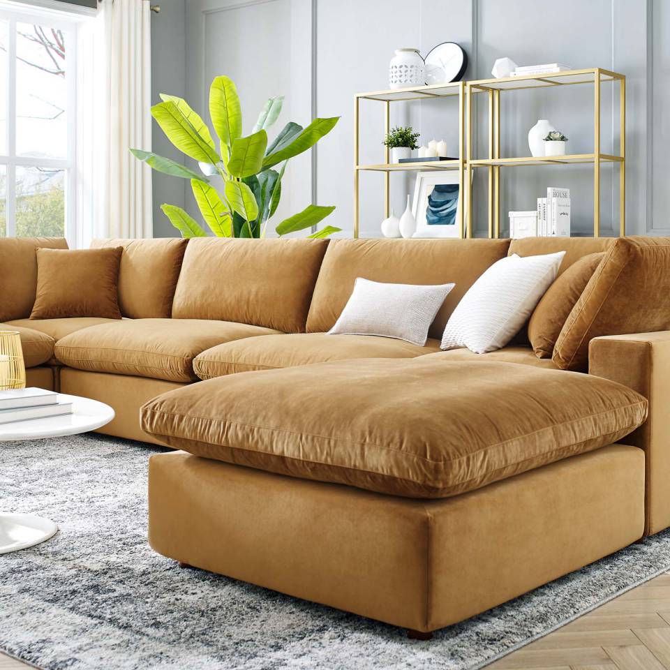 Modway Commix Down Filled Overstuffed Performance Velvet 7-Piece Sectional Sofa - EEI-4825 | Sectional | Modishstore - 2