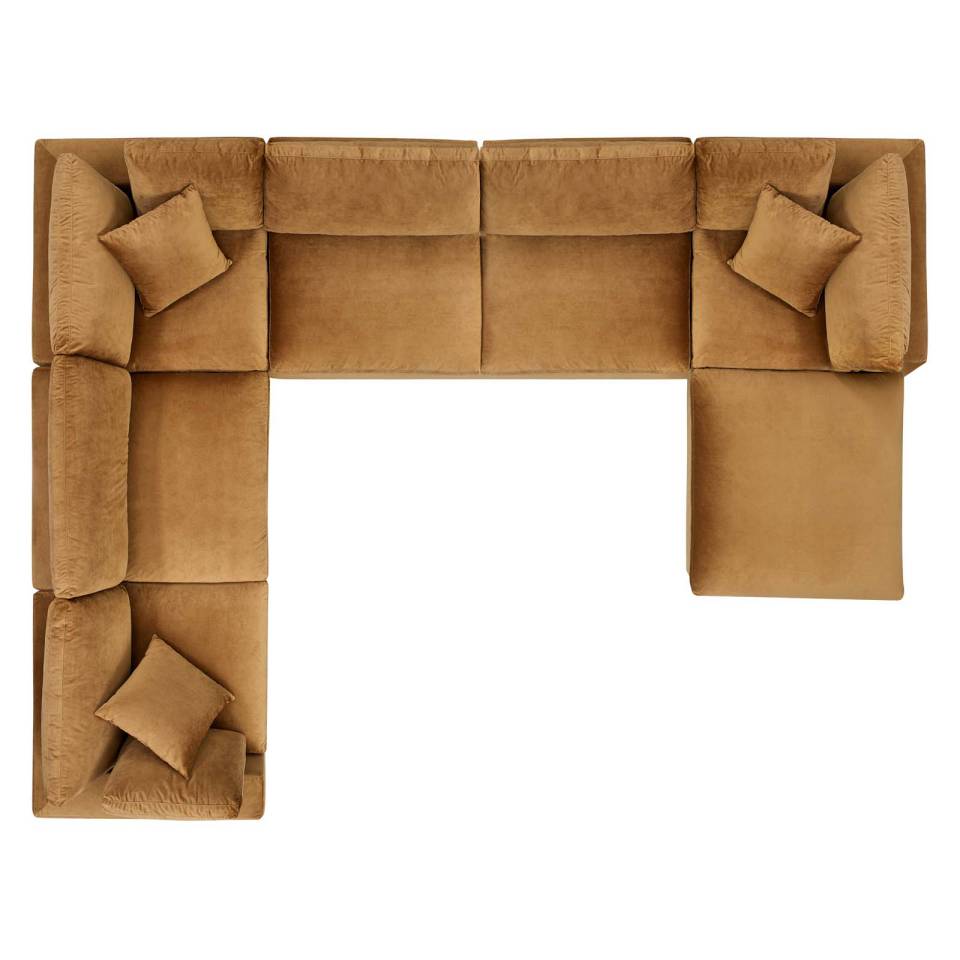 Modway Commix Down Filled Overstuffed Performance Velvet 7-Piece Sectional Sofa - EEI-4825 | Sectional | Modishstore - 4
