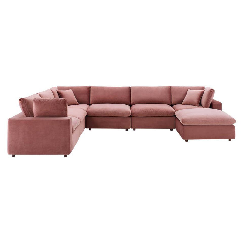 Modway Commix Down Filled Overstuffed Performance Velvet 7-Piece Sectional Sofa - EEI-4825 | Sectional | Modishstore - 14