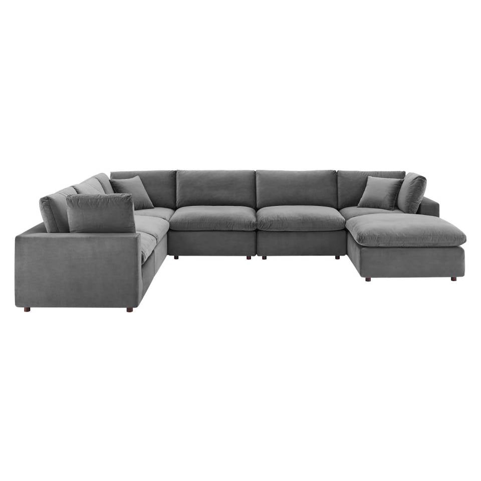 Modway Commix Down Filled Overstuffed Performance Velvet 7-Piece Sectional Sofa - EEI-4825 | Sectional | Modishstore - 16