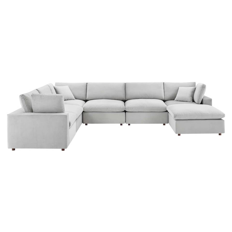 Modway Commix Down Filled Overstuffed Performance Velvet 7-Piece Sectional Sofa - EEI-4825 | Sectional | Modishstore - 17