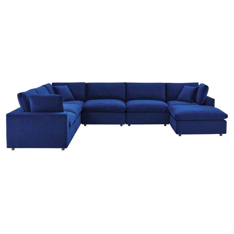 Modway Commix Down Filled Overstuffed Performance Velvet 7-Piece Sectional Sofa - EEI-4825 | Sectional | Modishstore - 18
