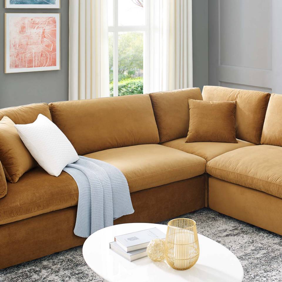 Modway Commix Down Filled Overstuffed Performance Velvet 8-Piece Sectional Sofa - EEI-4826 | Sectional | Modishstore - 2