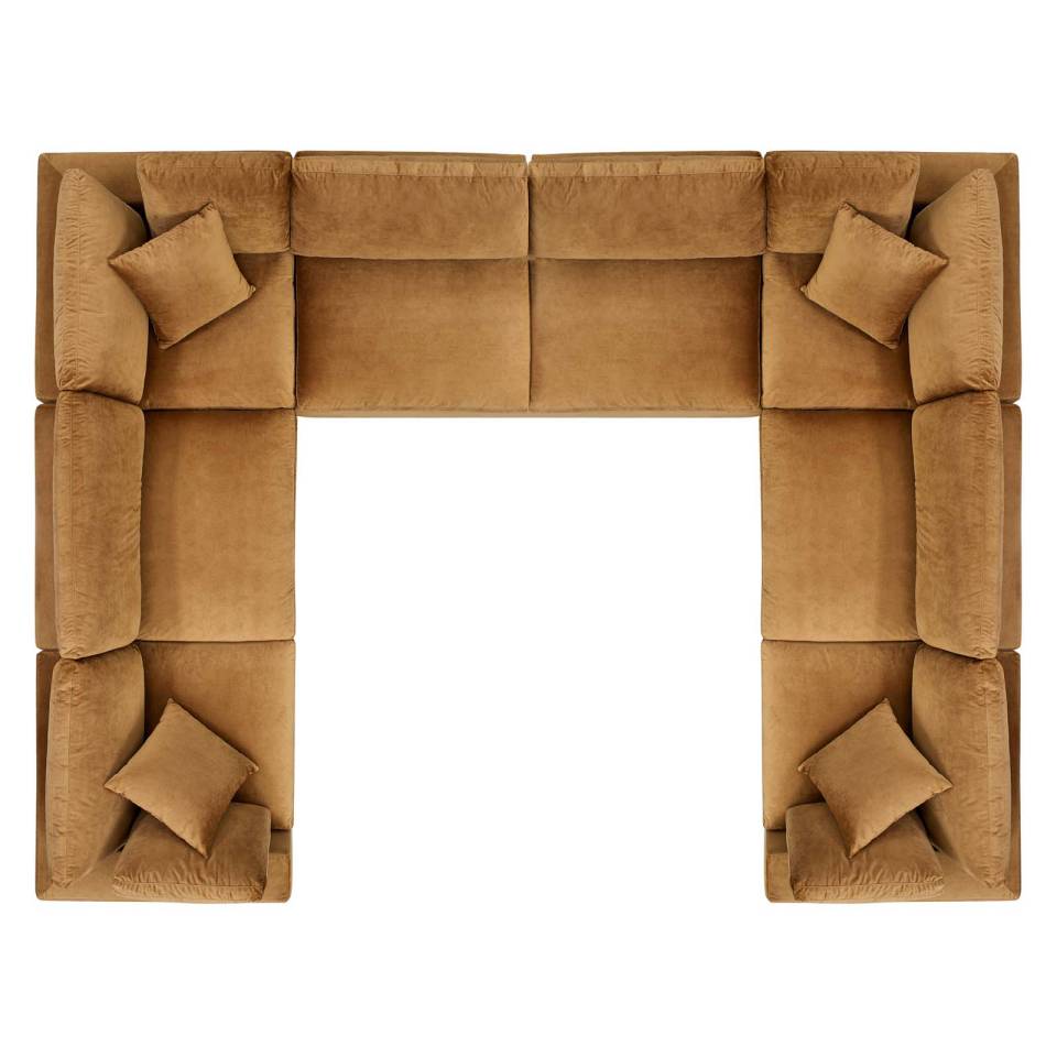 Modway Commix Down Filled Overstuffed Performance Velvet 8-Piece Sectional Sofa - EEI-4826 | Sectional | Modishstore - 8