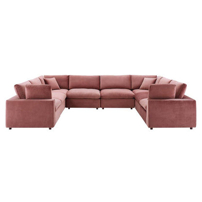 Modway Commix Down Filled Overstuffed Performance Velvet 8-Piece Sectional Sofa - EEI-4826 | Sectional | Modishstore - 11