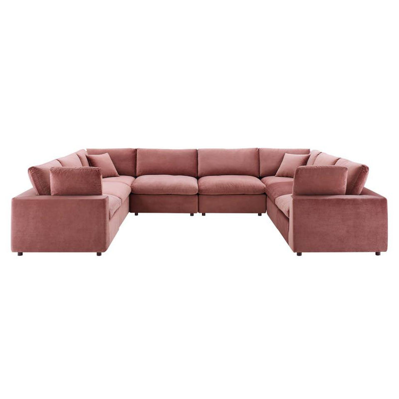 Modway Commix Down Filled Overstuffed Performance Velvet 8-Piece Sectional Sofa - EEI-4826 | Sectional | Modishstore - 11