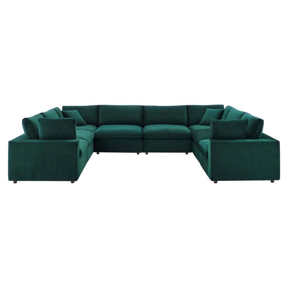 Modway Commix Down Filled Overstuffed Performance Velvet 8-Piece Sectional Sofa | Outdoor Sofas, Loveseats & Sectionals | Modishstore-12