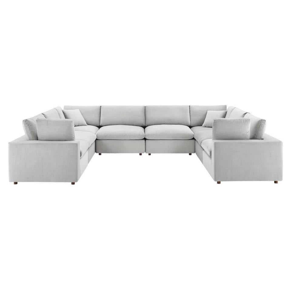 Modway Commix Down Filled Overstuffed Performance Velvet 8-Piece Sectional Sofa - EEI-4826 | Sectional | Modishstore - 14
