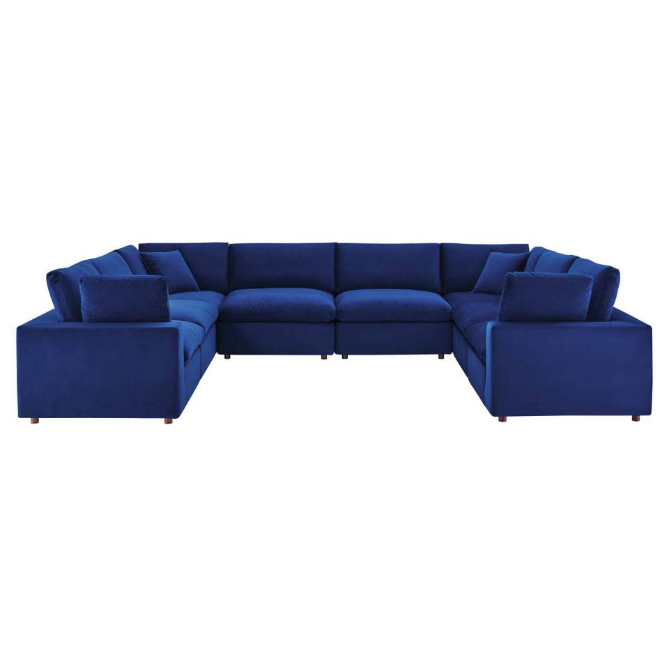 Modway Commix Down Filled Overstuffed Performance Velvet 8-Piece Sectional Sofa - EEI-4826 | Sectional | Modishstore - 15