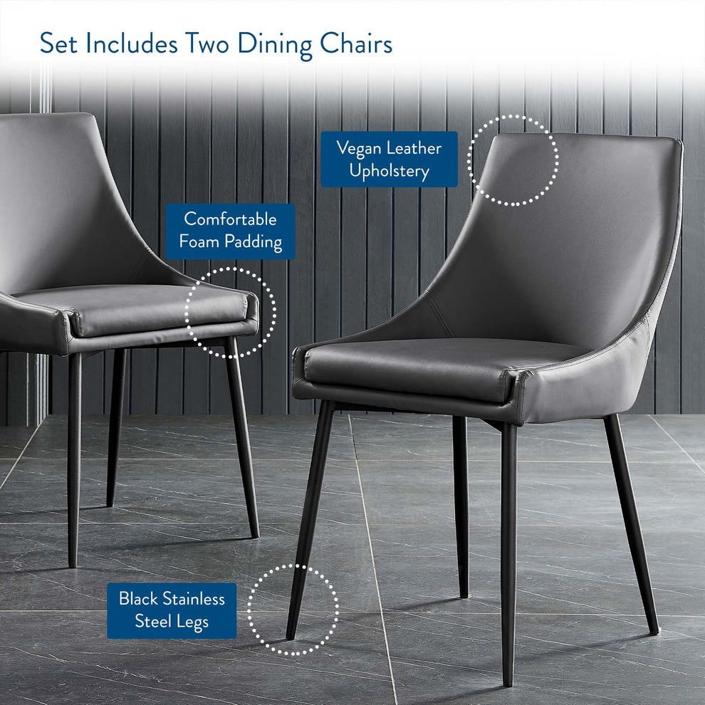 Modway Viscount Vegan Leather Dining Chairs - Set of 2 - EEI-4827 | Dining Chairs | Modishstore - 8