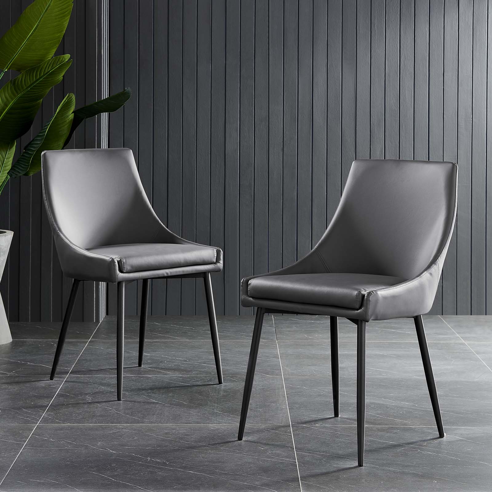 Modway Viscount Vegan Leather Dining Chairs - Set of 2 | Dining Chairs | Modishstore-2